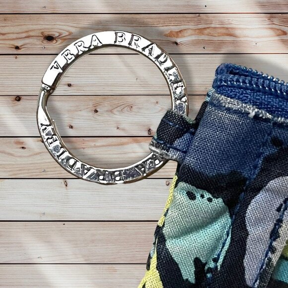 Vera Bradley Indigo Pop ID Zipper Case Key Chain Lanyard - Picture 4 of 4